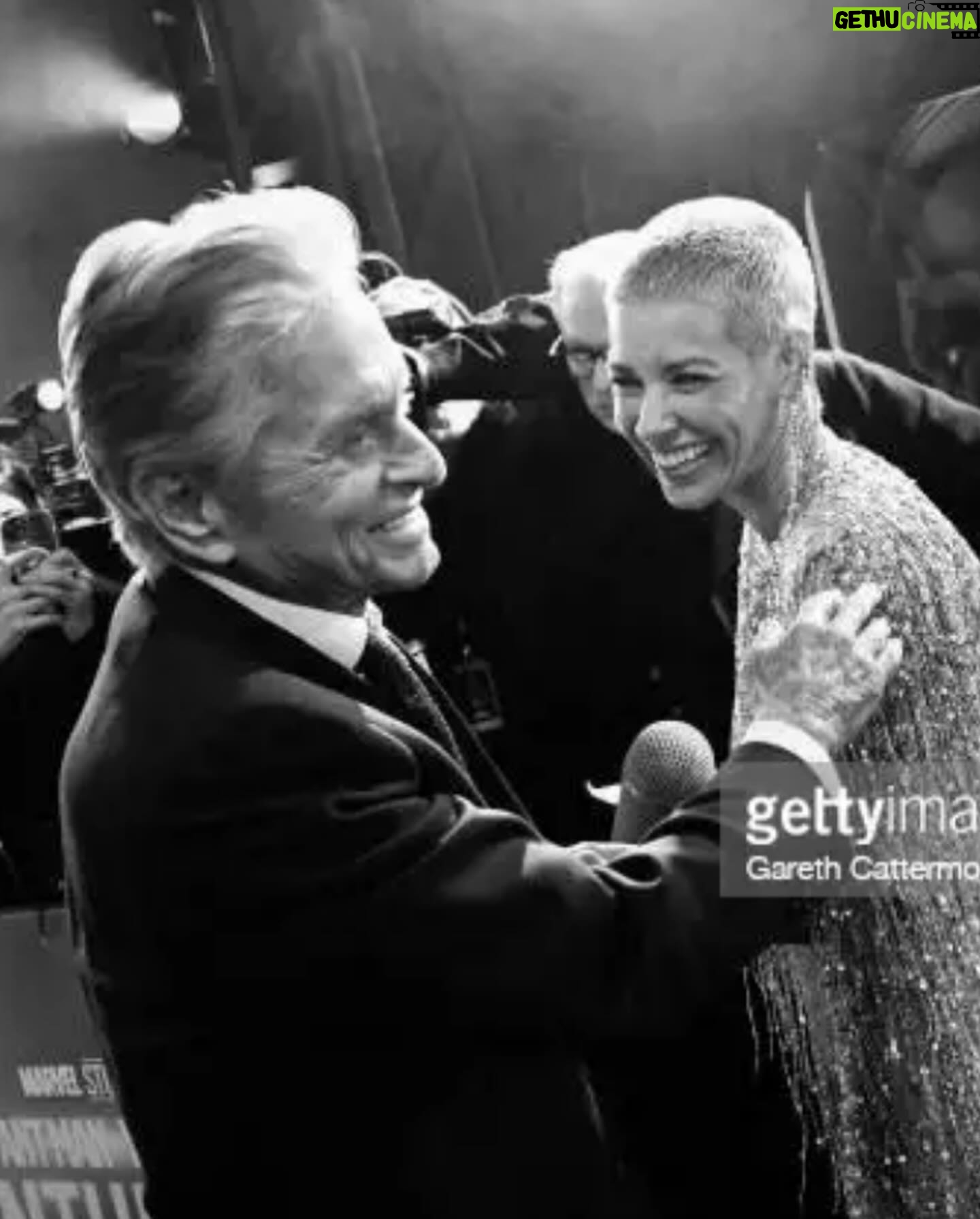 Evangeline Lilly - 42.3K Likes - This is how it feels when @michaelkirkdouglas rubs your head. ☺️ #goodmemories #quantunmania #londonpremier