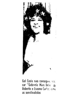 Gal Costa Instagram - 🎶🎤⭐️ Em 12 de setembro de 1968, Gal Costa participou da primeira eliminatória do III Festival Internacional da Canção, na etapa realizada no Tuca (Teatro da Universidade Católica), em Perdizes, São Paulo.

Gal defendeu a canção “Gabriela Mais Bela” de Roberto Carlos e Erasmo Carlos, que não foi selecionada para a fase nacional do FIC.

Com sete edições divididas em duas fases (nacional e internacional), o FIC foi o concurso musical mais duradouro da TV brasileira.

Fotos: Acervo @estadao / Acervo @evangelinamaffei

#GalCosta #EquipeGal