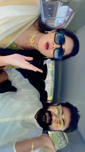 Harika Sadu Instagram - Water pocket ❤️✨ Krishna & Narmadha 🥰Late reels trending but Happy to post with my partner ✨❤️🫂