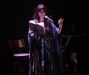 Imelda May Instagram - I was incredibly honoured to be invited 
to perform a show in celebration 
of the great Lady Augusta Gregory 
in the @abbeytheatredublin last night.
Lady Gregory was such an important figure in Ireland 
not least as a great poet and playwrite but also as an active researcher, collector. preserver and translator 
of our old and rich oral traditions which 
without her might well have been forever lost. 
She was one of the founder members of 
the Abbey Theatre itself and a leading figure 
in the Irish revivalist movement.
I was delighted to meet with Lady Gregory’s family especially her great granddaughter Jane Murray-Brown
Thank you to all the incredible team at The Abbey, 
my wonderful manager @meredithplant1 
and of course my talented band 
@richardjcardwell on piano and @guitardarling on guitar 
who player such an important part 
of a very special evening. 
Thank you to all who came and trusted in me 
to create this celebratory and beautiful night.
But mostly thank you to the late great Lady Gregory 💚

Artistic Director Caitríona McLaughlin 
Executive Director Mark O’Brien
Resident Director Esosa Ighodaro
Producer Jen Coppinger
Casting Director Barry Coyle
Director of New Work & Literary, Ruth McGowan
Abbey Archivist Mairead Delaney 
Marketing Heather Maher
Socials Eva Louise
Artist Liaison Aoife McCollum
Technical Director Rob Furey
Production Manager Justin Murphy 
Sound Engineer Alexis Nealon
Monitor Engineer Derek Conaghy
Lighting Director Simon Burke
Lighting Tech Laura Honan
Stage Manager Pat Dillon

 
Dress & Cape by Sara ONeill
@saraoneillartist 🖤

Photographer Mark Stedman @mark_stedman