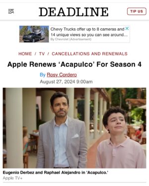 Jessica Collins Instagram - SEASON 4 IS HAPPENING!!! And it’s all because of YOU!!! Thank you to THE GREATEST FANS EVER and thank you @appletv and @lionsgatetv for letting us bring more Acapulco into the world! Beyond excited to reunite soon with all these gorgeous humans! ❤️🇲🇽🏩
#AcapulcoTV
