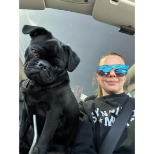 Joanne Wood Instagram - Been a year since my little Dennis the menace aka Raider came in to my life to shake things up! I Love him so much, he’s 99% good but oooooo that 1% …or is it the other way around?! Who cares he has a face that butter wouldn’t melt!😂😇😘 #puglife #raider #dennisthemenace #dababy #prideandjoy