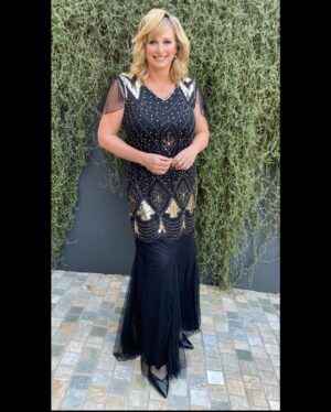 Johanna Griggs Instagram - Off to host the #TrishMS Foundation Jazz Ball, which since the Foundation’s inception in 2000 has raised over $7million dollars for research grants into MS. So much progress has been made during that time and it’s always a thrill to hear the latest news from the Professors, Doctors and Scientists at the forefront of what is happening in the MS Community, along with many phenomenal Individuals who are living incredibly productive and inspiring lives whilst living with MS. In memory of #trish ❤️❤️❤️Huge thank you to @lillym_makeupartist for getting me MC ready, and to @rosietrindall for finding the perfect outfit for every single event as always! 🙏🙏🙏🙏 📸 cred @toddyhuggins (husbands of Instagram 🤣)
