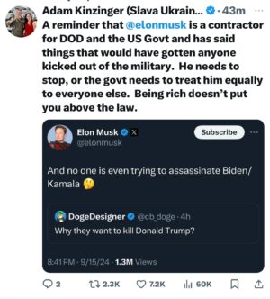 Joy Reid Instagram - Begs the question: why does #elonmusk have federal contracts for agencies that handle our debris defense and space programs??? Particularly given how erratic and dangerous he is…