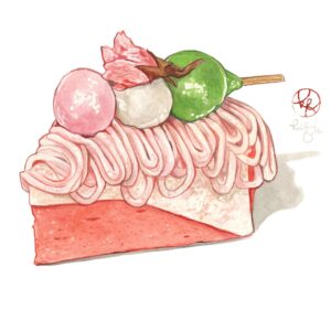 Kailene Falls Instagram - Cheesecake & Tart Collection
チーズケーキとタルト コレクション
🥧🍓🧀🫐🥧🍓🧀🫐🥧🍓🧀🫐🥧🍓🧀🫐

I find that Japanese cheesecakes and tarts are some of the most beautiful desserts you can find. I’ve painted so many in the past, but I decided to create a selection of the ones cut in triangle shapes. Amongst these paintings, I think the strawberry tart in the upper right is my favorite, but I have a special place in my heart for all of them. Which of these would you most like to try?

※ The terrible moving/wifi saga continues. After 6 weeks of waiting to get wifi installed in my new apartment, today was supposed to the final stage…. But when the construction worker arrived today, we discovered that the construction of the apartment next-door (currently being torn down and rebuilt) prevents them from installing wifi at the moment……. So I’m stuck without connection still. We have -perhaps- found a workaround, but it’s still unclear as to when I’ll be able to get wifi installed. So no livestreams for a while still yet 🥲

② Cherry Tart チェリータルト
③ Sakura Cheesecake 桜チーズケーキ
④ Mango Cheesecake マンゴーチーズケーキ
⑤ Blueberry Cheesecake ブルーベリーチーズケーキ
⑥ Berry Tart ベリータルト
⑦ Fig and Berry Tart いちじくとベリータルト
⑧ Strawberry Tart いちごタルト

日本のタルトとチーズケーキが本当に美して、とても素敵な絵になります。今までたくさん描いてきたけど、今回は三角形にカットされたものをまとめてコレクションにしました。このセットの中で、右上のいちごタルトの絵が一番好きかもしれませんが、本当は全てが特別に好きな絵です。この中でどれを一番食べてみたい？

※ 引越しが終わったけど、まだまだトラブルが続きます！引越し先はWifiがなくて、6週間かけてやっと今日、３回目の工事でwifiに繋がると思ったら・・・・まさか隣の建物の工事でWifi工事不可となりました。なので、まだまだ生配信ができなくて、ネットにとてもつながりにくいです。いつWifiができるかまだ分かりませんので、その時まで不定期的な投稿が続きます。お許しを！