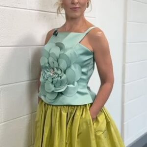 Kathryn Thomas Instagram - Night 2 @roseoftraleefestival 

Customer made skirt & top  @helencodydublin 
Heels @tommyhilfiger 
Earrings and ring @blaithinennis 

Styled by @meganfoxfashion_ 
Hair @normajeanhair @theroomhairco 
Make up @dearbhlamakeupartist @brownsugar_ie