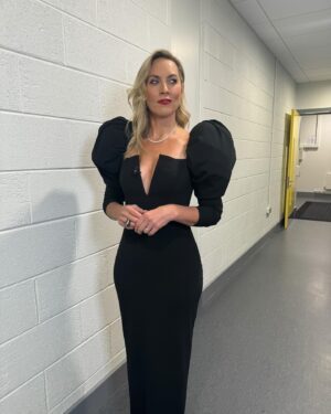 Kathryn Thomas Instagram - Final look night 2 @roseoftraleefestival 

Dress custom made by @nadur.design 
Tennis necklace and wave ring  @paulsheeranjewellery 

Styled by @meganfoxfashion_ 

Glam @normajeanhair @theroomhairco 
@dearbhlamakeupartist @brownsugar_ie