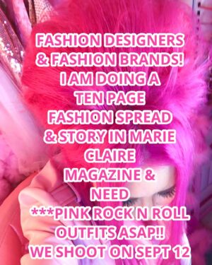 Kitten Kay Sera Instagram - As the pinkest person in the world & a rock n roll singer of my all girl band @pinktasticplastixx - this is such an honor to be asked to be featured - 
I need off the chart amazing rock ‘n’ roll solid pink shit! Think Couture✨ think over the top ✨think rock ✨think glam ✨think PINK ✨think legend 💗👙🩷👚💅🏻🎀 DM ME & TAG DESIGNERS & BRANDS - I AM BASED IN LOS ANGELES 💗💅🏻

THIS IS FOR THE OCTOBER ISSUE!! Please note I don’t do any other colors but PINK 💗 

Hair & Makeup in this photo of me by @sotellrob_mua 💗👄🫦