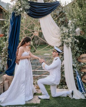 Krishna Mukherjee Instagram - Happy 2nd Engagement Anniversary My dear Husband ♥️ I know past few months were really difficult for us but thank you for being so patient and understanding. 
But Yes like you always say “You and Me against the World but never each other “. I won’t say much nahi to nazar lag jaati hai lol😂😂😂🧿🧿🧿🧿 #evileyeoff👁️‍🗨️