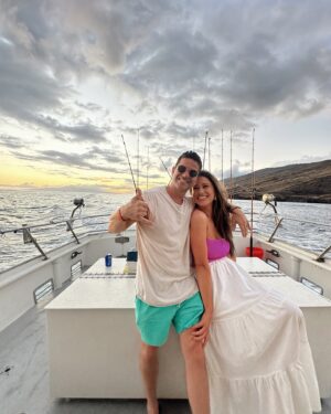 Kristen Doute Instagram - This pretty lady is engaged!!! Congratulations @kristendoute & @luke__broderick! He went fishing and caught a fiancé!  We love you two so so much! It was an honor to be included in this special moment! Love you two! Cheers to happily ever after! 

#kristendoute #niasanchez #engaged #niatravels #maui #mauifishingboat