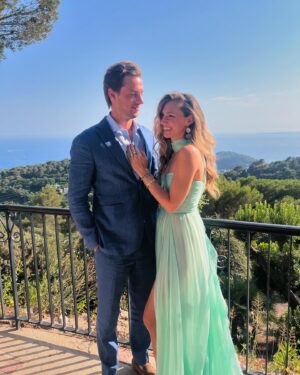Lara Pictet Instagram - Happy Anniversary to the man who makes every day better 🤍 
I would need to write a script to tell you all the ways I love you. So for the moment, all I’ll say is… I’m grateful for all the ups, all the downs and all the moments in between because they allowed us to be here today 🖤
I can’t wait to marry you!!