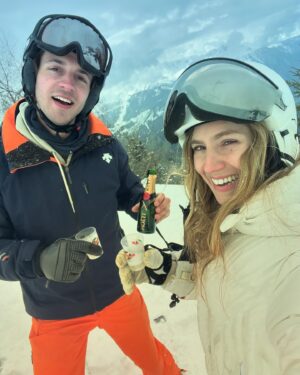 Lara Pictet Instagram - Happy Anniversary to the man who makes every day better 🤍 
I would need to write a script to tell you all the ways I love you. So for the moment, all I’ll say is… I’m grateful for all the ups, all the downs and all the moments in between because they allowed us to be here today 🖤
I can’t wait to marry you!!