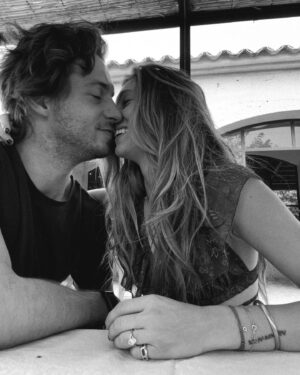 Lara Pictet Instagram - Happy Anniversary to the man who makes every day better 🤍 
I would need to write a script to tell you all the ways I love you. So for the moment, all I’ll say is… I’m grateful for all the ups, all the downs and all the moments in between because they allowed us to be here today 🖤
I can’t wait to marry you!!