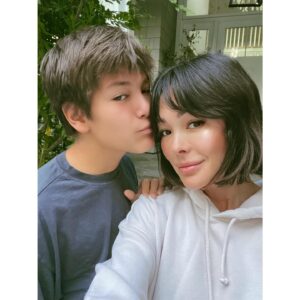 Lindsay Price Instagram - First day of middle school and first back to school picture that I’m ( a lot) shorter than him.  Man, I’m proud of this kid. Best human being. Best best best 10/10.  Go Hudson go!