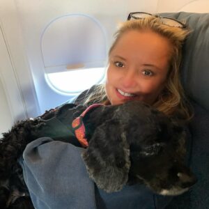 Lucy Davis Instagram - On Friday I had to say goodbye to the best being there is. She was nearly 17. Because of Gracie I learned what this feeling of unconditional love is. And now I need to somehow deal with the loss of her in my life. I don’t really know where to start in telling who she was, she gave me everything and asked for nothing.  I learned so much from her. For her whole life I always knew where she was at any given minute, and now I don’t. That’s one of the hardest parts for me. She was kind, generous, willful, funny, fabulously disobedient, very vocal, and so loving. She was my travel buddy, my playmate, my partner in crime, my love. God I was lucky. 
.
Thank you my girl. Fly free.🐾
.
Until we meet again💞
.
PHOTOS:
*with her mama 
*10 weeks old
*pretending to enjoy a bath
*in her pram/stroller which she loved
*she hated the rain but not as much as this raincoat
*with her grandma and grandad
*with grandma and her uncle Jake
*just looking at each other
*dying to get out the car for her walk
*trying on a wig in the ‘Sabrina’ make up/hair trailer
*her first flight
*hiking Gracie
*with her cousins Rocket and Bee
*Four Seasons lunch
*Gracie and Can
*a few extra
*flying Gracie
*always in motion even when sitting
*finding the sun
☀️
