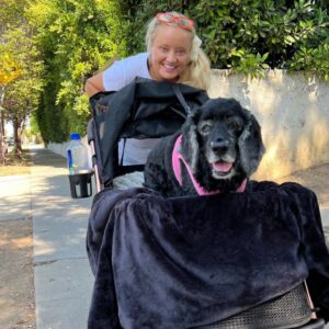 Lucy Davis Instagram - On Friday I had to say goodbye to the best being there is. She was nearly 17. Because of Gracie I learned what this feeling of unconditional love is. And now I need to somehow deal with the loss of her in my life. I don’t really know where to start in telling who she was, she gave me everything and asked for nothing.  I learned so much from her. For her whole life I always knew where she was at any given minute, and now I don’t. That’s one of the hardest parts for me. She was kind, generous, willful, funny, fabulously disobedient, very vocal, and so loving. She was my travel buddy, my playmate, my partner in crime, my love. God I was lucky. 
.
Thank you my girl. Fly free.🐾
.
Until we meet again💞
.
PHOTOS:
*with her mama 
*10 weeks old
*pretending to enjoy a bath
*in her pram/stroller which she loved
*she hated the rain but not as much as this raincoat
*with her grandma and grandad
*with grandma and her uncle Jake
*just looking at each other
*dying to get out the car for her walk
*trying on a wig in the ‘Sabrina’ make up/hair trailer
*her first flight
*hiking Gracie
*with her cousins Rocket and Bee
*Four Seasons lunch
*Gracie and Can
*a few extra
*flying Gracie
*always in motion even when sitting
*finding the sun
☀️
