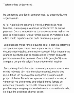 Luísa Sobral Instagram - "Testemunhas de jeovinted"

#pensamentoscronicos