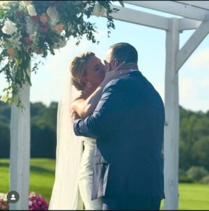 Margaret Josephs Instagram - The Happiest Labor Day weekend celebrating the Happiest Couple! Congrats Dan and Carly @daneller89 @cargoss  #wedding #happylaborday 👏🎉🥂