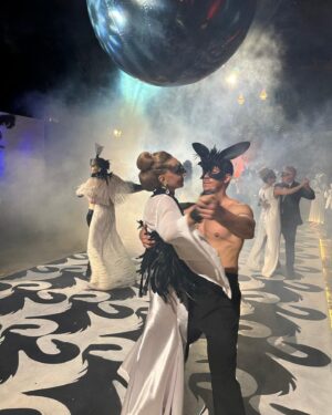 Marisa Berenson Instagram - “TRU” Truman Capote Black and White ball 
Directed by Rob Ashford @bobashford 
Produced by Madison Cox
Actors:
@jessetyler 
@jharrisonghee 
@jordan_roth 
@violettasanchez78 
Rhys Batten 
@matthewhawksley 
Danny Williams
Jason lee Winter 
Kate Tydman 

Art direction: @rafaolarra 
Lighting: @jamie.plant 
Costumes: @jaimalodedra 
Hair and makeup: @dalilah_artist