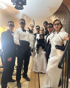 Marisa Berenson Instagram - “TRU” Truman Capote Black and White ball 
Directed by Rob Ashford @bobashford 
Produced by Madison Cox
Actors:
@jessetyler 
@jharrisonghee 
@jordan_roth 
@violettasanchez78 
Rhys Batten 
@matthewhawksley 
Danny Williams
Jason lee Winter 
Kate Tydman 

Art direction: @rafaolarra 
Lighting: @jamie.plant 
Costumes: @jaimalodedra 
Hair and makeup: @dalilah_artist