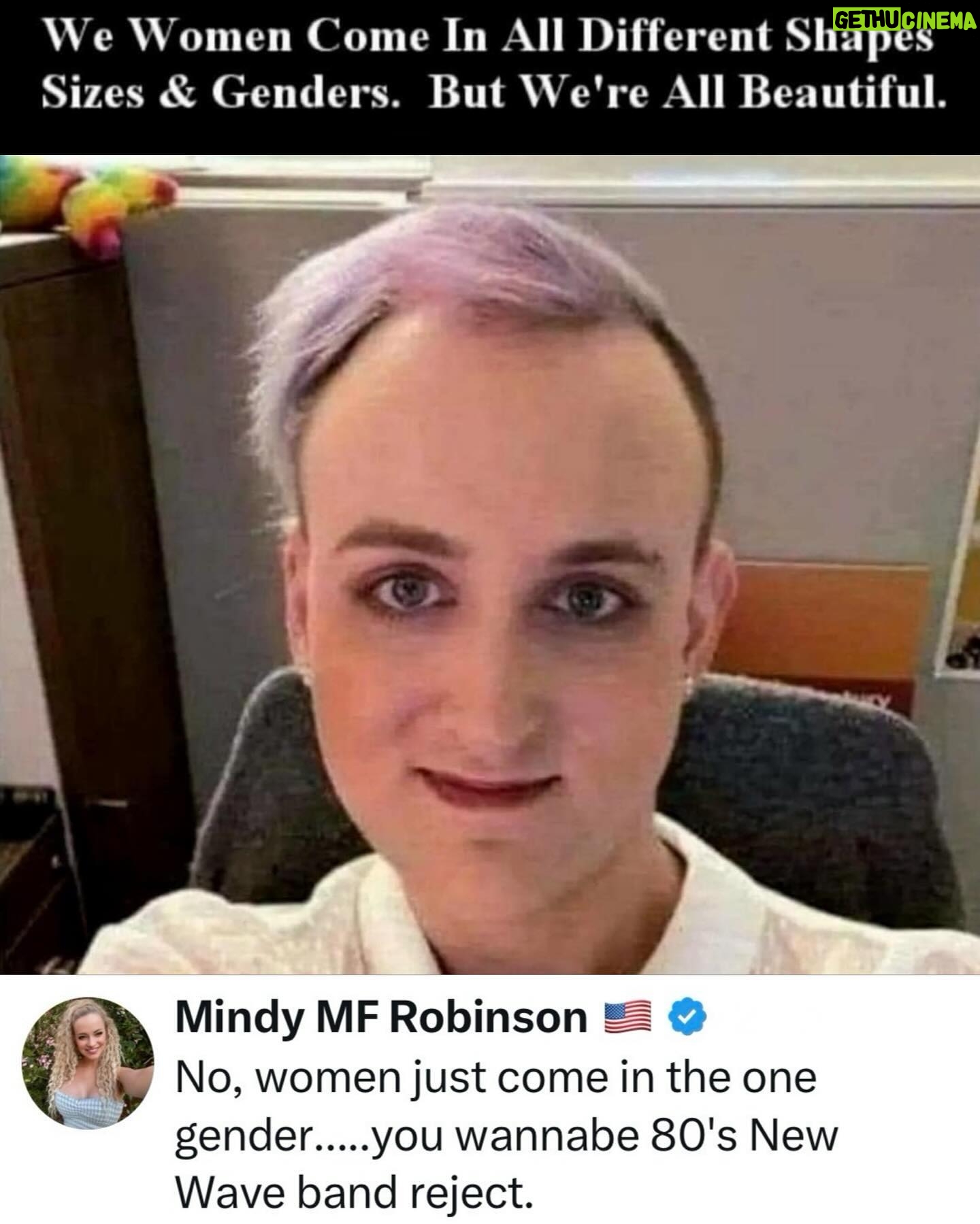 Mindy Robinson - 2.6K Likes - Where are all the feminists on this anyway? It's beyond insulting a bunch of creepy dudes think they can just slap on lipstick and that magically makes them female now. 🙄