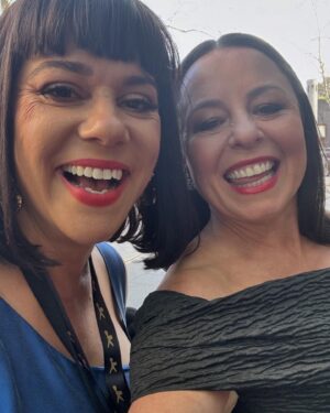 Myf Warhurst Instagram - Glam squad at last night’s Logies. So many lovely faces. A joy to be there as @zanrowe’s emotional support animal for her first Logie nom for Take 5. Felt glorious in my @rebeccavallance frock that didn’t require any ironing or a bra (win) and let’s take a moment for my fabulous vintage jewels from @johannajohnsonofficial and makeup by @belinda.l.weber. Adored it all. Didn’t slip over. Feel very old today. The end. Thanks ABC TV for the invite ❤️