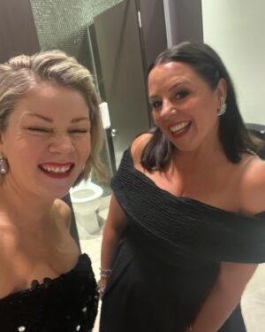 Myf Warhurst Instagram - Glam squad at last night’s Logies. So many lovely faces. A joy to be there as @zanrowe’s emotional support animal for her first Logie nom for Take 5. Felt glorious in my @rebeccavallance frock that didn’t require any ironing or a bra (win) and let’s take a moment for my fabulous vintage jewels from @johannajohnsonofficial and makeup by @belinda.l.weber. Adored it all. Didn’t slip over. Feel very old today. The end. Thanks ABC TV for the invite ❤️
