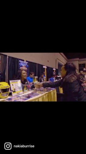 Nakia Burrise Instagram - SECURITY! We got a crazy one at Karan Ashley’s booth! 🤣
I guess we can say Liz Johnson is a super fan💛

Have you ever acted like Liz when meeting your favorite actor or actress 🫣🤔

#throwbackthursday #nakiaburrise #blackgirlmagic #powerrangerszeo #powerrangersturbo#thatgirlnakia #tanyasloan #angelamacklin #powerrangers #dangerforce #yellowranger #yellowpowerranger #bosslady #me #nakiaburriseskits #justfun #instadaily #instagood #funny #nakiasskits #nakiascommercials #justbecause
#powerrangersplayback #doris #backtobridgewood