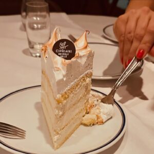 Nanda Ziegler Instagram - In the end, It’s not about the dinner. It’s all about the Cipriani’s Meringue Cake 🍰