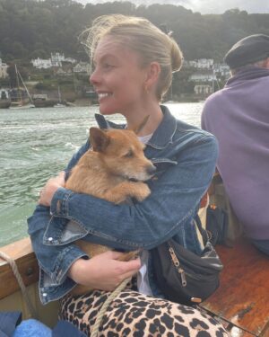 Nell Hudson Instagram - Maggie’s first boat ride 😭 (and yes been wearing this old denim jacket of my mums on repeat)