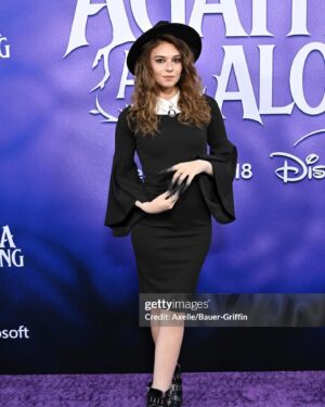 Nicole Maines Instagram - The face you make for pictures vs the face you make when Kathryn Hahn is right behind you. 

#AgathaAllAlong