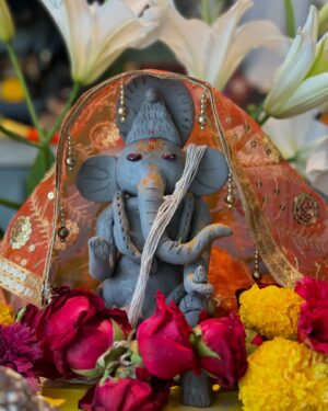 Patralekha Instagram - Meet our super eco friendly Ganpati ji. Made by us at home. Ganpati Bappa Morya ❤️❤️