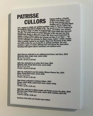 Patrisse Cullors Instagram - What an honor to have been asked to show my work alongside 33 other brilliant artists. Tonight was epic. 

These machetes are my tools of protection and of care, and now in the ‘Yes, Chef’ group show curated by @zoelukov for @waterstreetprojectsnyc! 

Next up, tomorrow is a full day of programs! Come hang with us. I’ll be in conversation with the BRILLIANT @sunrara - Rashida Bumbray at 2pm!

This work was shown as part of my first solo show this summer @charliejamesgallery.