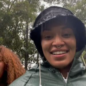 Pearl Thusi Instagram - My version of TLC is chasing water falls … 🌊
Waterfall rain hits different… the drip is crazy!

PS. Hope to have another adventure with you @chlomoolala 🤞🏽🤍

Would you love to visit Victoria falls?