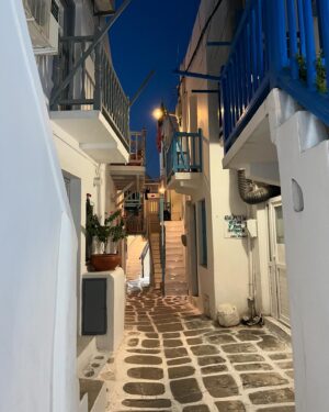 Pelin Batu Instagram - Mykonos sanat galerileri, mavi beyaz ferahlığı ile hayat dolu bir ada💙🤍 (büst Manto Mavrogenus’a ait)