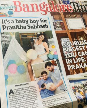 Pranitha Subhash Instagram - Let the adventure begin! It’s been a few days since our baby boy arrived and it’s been the most hectic yet magical few days of my life .. ✨