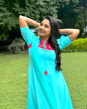 Preethi Sharma Instagram - 🩵❤️✨
Wearing @tara.india_ 💫

#aadhya #zeetelugu #psr #preefam☮️ #preevibes☮️ #preelovesyou☮️