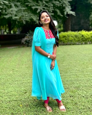 Preethi Sharma Instagram - 🩵❤️✨
Wearing @tara.india_ 💫

#aadhya #zeetelugu #psr #preefam☮️ #preevibes☮️ #preelovesyou☮️
