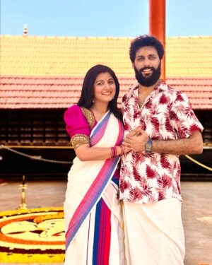 Raksha Raj Instagram - Happy Onam 🌸💞 @arkaj_arku 
.
👗 : @shanyfashion__asha 
.
.
.
#Arksha #onam #picoftheday #traditional