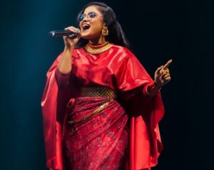 Rakshita Suresh Instagram - 🌶️🚀🎤🔥🌟

So grateful to be living the dream!! ♥️♥️🧨🧨🧿🧿✨✨
Thank you, Universe 🫶🏼

📍 @arrahman live in Singapore 🇸🇬

dream team:
Outfit @thekr.official 
Styled by @kesheennn 
Makeup @rajaveldoesmakeup 
Accessories @citygoldjewellery 
Dancers @anc_dance 
Event by @maestroproductionsglobal @unusual_ent 
@btosproductions 
📸 @mkycollective