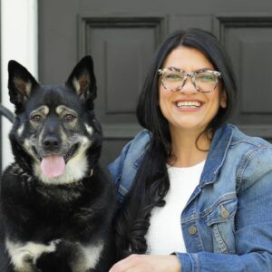 Rashida Tlaib Instagram - @tayta_from_the_d (aka Tots) has been a surprise gift for our family during the pandemic. She was a failed foster. After 11 weeks, we couldn't let her go, so we adopted her. Every time I am sad about everything going on in the world, she just comes up and stays with me. It has been incredible to see how she connects with every single family member. I tell everyone that I never thought I would be a dog mom, but I am convinced that they are one of the ways to help people through trauma and other painful mental health challenges. 

Please consider adopting a fur friend from @detroitanimalcareandcontrol. The @friendsofdacc
made it so easy. 

P.S. She made it on our campaign postcards this year. She is a natural, so long as you yell out "bones"!