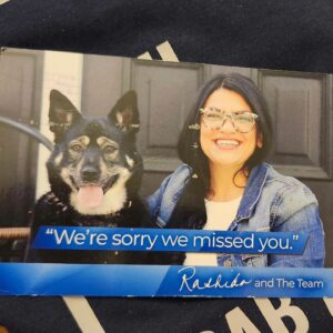 Rashida Tlaib Instagram - @tayta_from_the_d (aka Tots) has been a surprise gift for our family during the pandemic. She was a failed foster. After 11 weeks, we couldn't let her go, so we adopted her. Every time I am sad about everything going on in the world, she just comes up and stays with me. It has been incredible to see how she connects with every single family member. I tell everyone that I never thought I would be a dog mom, but I am convinced that they are one of the ways to help people through trauma and other painful mental health challenges. 

Please consider adopting a fur friend from @detroitanimalcareandcontrol. The @friendsofdacc
made it so easy. 

P.S. She made it on our campaign postcards this year. She is a natural, so long as you yell out "bones"!
