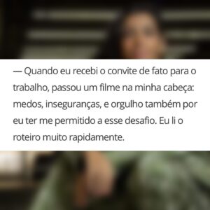 Regina Casé Instagram - Estava guardando esse segredo e fico feliz de agora poder contar para vocês que minha filha Benedita vai protagonizar esse filme como atriz!
Dá para imaginar quantos significados isso tem para mim e para ela? 
Sempre achei que a sua inteligência, percepção do outro, visão de mundo ,além de uma beleza magnética poderiam fazer dela uma grande atriz.
Mas veja só, nós que lutamos tanto contra o capacitismo, não conseguíamos imaginar que isso fosse possível por causa da sua surdez.
Inclusive, eu e ela estávamos, desde o ano passado, escrevendo e sonhando com um espetáculo, nós duas juntas no palco contracenando, para reparar esse erro!
 (Vamos fazer mais pra frente!)
É claro que a Benedita pode atuar! Ela pode fazer o que quiser! 
Talvez a responsabilidade não seja só nossa, é que o mundo mudou, né? 
Em algumas coisas para pior, mas em algumas  para melhor. 
Hoje em dia é possível ligar a TV e ver um elenco com muitos atores negros, o que antes era impensável...
Hoje, vemos pessoas com deficiência ocupando lugares nunca d'antes imaginados!
Claro que queremos muito mais e vamos conseguir! 
Mas temos que comemorar essas vitórias, né? 
A roteirista, assim como a Bê, é surda e vem perdendo gradativamente a audição. 
Minha filha, nasceu ouvinte e, ainda bebezinha, por causa de uma pneumonia tomou uma dose muito alta de antibióticos ototóxicos o que resultou numa perda auditiva severa. 
Eu conto toda essa história para que muitas mães, muitas pessoas que estão nesse momento recebendo um diagnóstico, pensem como a Júlia e pensem como a Benedita, 
QUE DÁ O MAIOR MEDO, MAS QUE DÁ PRA IR 
COM MEDO MESMO! ❤️
Vocês duas, tenho certeza, vão fazer um trabalho lindo, que se hoje já me emociona, imagina quando eu assistir isso tudo na tela???!!!! ❤️❤️❤️❤️

@beneditazerbini 
@juliaspadaccini