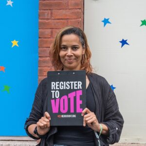 Rhiannon Giddens Instagram - Happy #NationalVoterRegistrationDay! Did you know that 16 million young people will be voting their first ever presidential election this year? YOUR VOICE MATTERS! Registering to vote is the first step in making sure you’re heard. You can check your voter status or register now with @headcountorg at HeadCount.org/register.