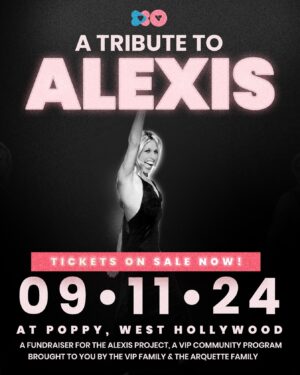 Rosanna Arquette Instagram - 🎟️ Official Invitation: Secure Your Tickets Now! 🎟️
 
Join us for an unforgettable evening at The Alexis Project Fundraiser & Tribute to Alexis Arquette on September 11, 2024, at the iconic Poppy Nightclub (755 N. La Cienega Blvd., Los Angeles). This one-of-a-kind event will celebrate the life and legacy of Alexis Arquette while raising crucial funds for The Alexis Project, a program of VIP Community Mental Health Center & The Alexis Arquette Family Foundation.
 
Event Details:
 
  •  Date: September 11, 2024
  •  Time: Doors open at 7:30 PM
  •  Location: Poppy Nightclub, 755 N. La Cienega Blvd., Los Angeles
  •  Host: Drag Legend Jackie Beat @jackiebeat 
  •  Special Guests: Rosanna and David Arquette, and many more!
  •  Features: Live DJ, hors d’oeuvres and open bar, special guest speakers, drag performances, and a Dessert Dash with all proceeds benefiting The Alexis Project.
 
🎉 Limited Tickets Available to the General Public 🎉
This exclusive event has limited tickets available, so don’t miss your chance to be part of a night filled with celebration, remembrance, and community spirit.
 
Tickets: LINK IN BIO!
 
Special Thanks:
We extend our heartfelt gratitude to the Arquette Family for their continued support and dedication to this cause. We also thank our Media Sponsor Gurus Magazine (@gurusmagazine and the Tom Petty Estate for their generous contributions to making this event possible.
 
About The Alexis Project:
When Alexis Arquette tragically passed away on September 11, 2016, she left behind a powerful legacy of art, activism, and community. The Alexis Project was formed to honor Alexis’s memory by providing affirming care and support for transgender, non-binary, and gender-diverse individuals across Los Angeles County. Your participation helps keep Alexis’s spirit alive and supports those who need it most.
 
Join us as we come together to celebrate Alexis’s life and support a cause that was so dear to her heart. We can’t wait to see you there!
 
#AlexisProject #LGBTQSupport #Fundraiser #TributeToAlexis