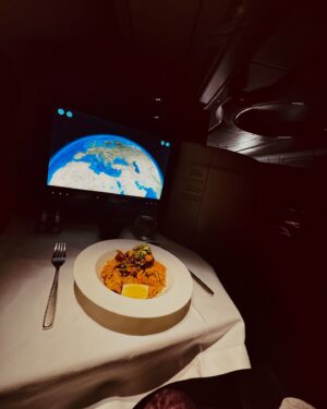 Roshni Walia Instagram - "The song perfectly matches my mood because I absolutely love traveling 🤪This flight was incredible, and I can't wait to explore more with my mum @sweetywalia11 . A huge thank you to @qatarairways for taking such good care of her when she got sick during our trip—you really went above and beyond. This post is all about sharing my happiness, my experiences, and the personal growth I'm experiencing. It's not about showing off, but about expressing love and gratitude."🙏 🧿🌍