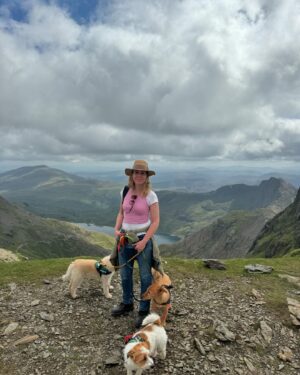Sally Phillips Instagram - Snowden. I was shat on by an eagle. #Beloved says ‘seagull’ but guano hit too powerful for mere seabird so the story is eagle and I’m sticking with it. Proud of our little dogs making it to the summit and back.