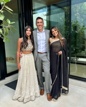 Sangita Patel Instagram - Wedding season 🥰

The wedding ceremony was so beautiful, I think it’s the first Indian outdoor wedding I’ve attended and the weather was perfect. 
The other kid had a conflict in her schedule, her friend’s birthday party so Shyla got quality time with us 😂

I was looking for an elegant black saree and @thesareeroom delivered! It was light, easy to wrap and the earrings finished the look. I’ll post more on the Saree soon. 

Awe, my baby girl is growing up too quickly for me ❤️

#WeddingSeason #Saree #Familytime