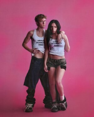 Stella McCartney Instagram - IT’S ABOUT FUCKING TIME

Shop the #AboutFuckingTime tank top in-store and online now

Credits
@Charli_XCX and @TroyeSivan for @i_d 

#StellaMcCartney #crueltyfree #vegan #CharliXCX #TroyeSivan