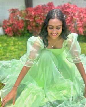 Tanvi Rao Instagram - 🧚🏼🧚🏼🧚🏼
Outfit by @inayadesignerstudio 🦚

#photo #gown #designer #keerthi #lakshmibaramma #tanvirao